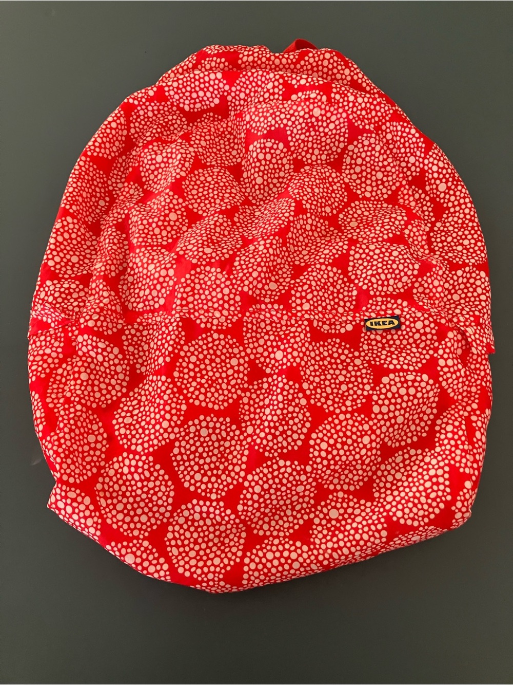 IKEA Red and White Dot Pattern packable Backpack